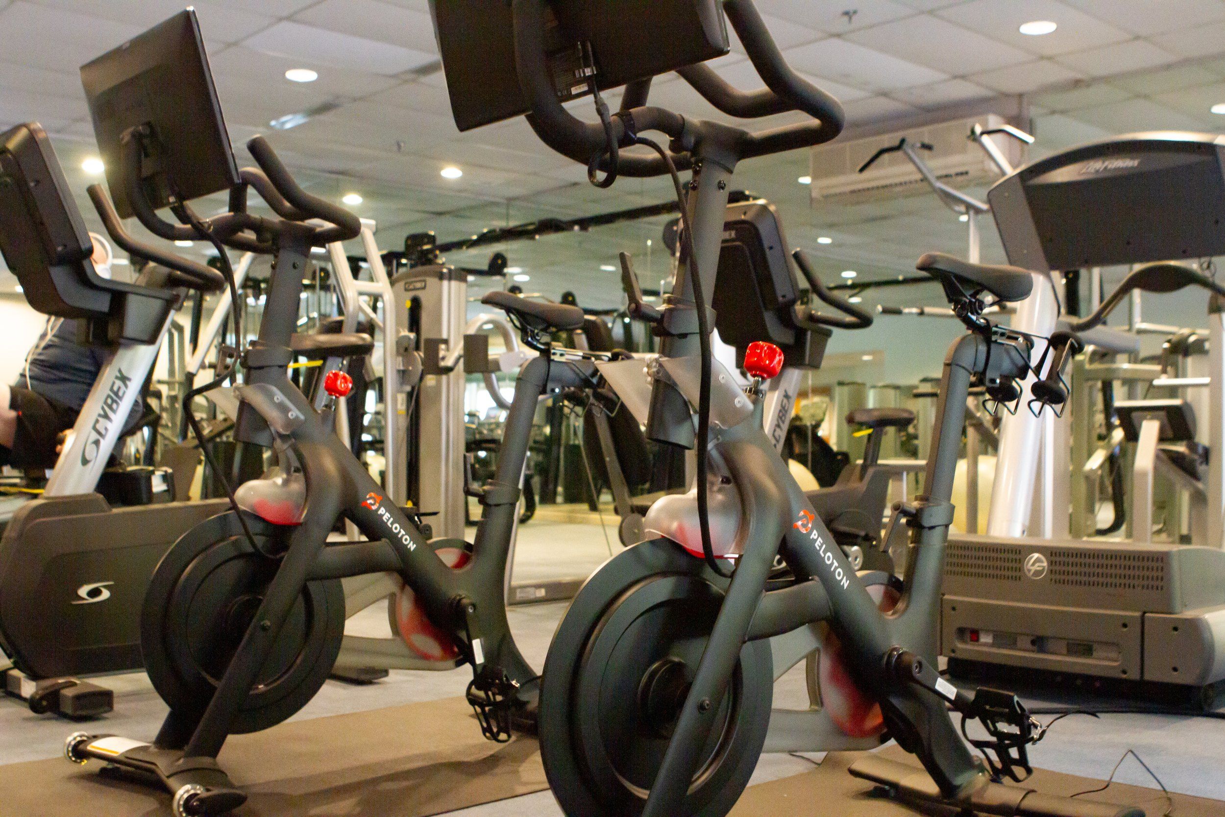 Exercise bikes in the gym