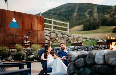 Couple sitting in chairs on the Beach