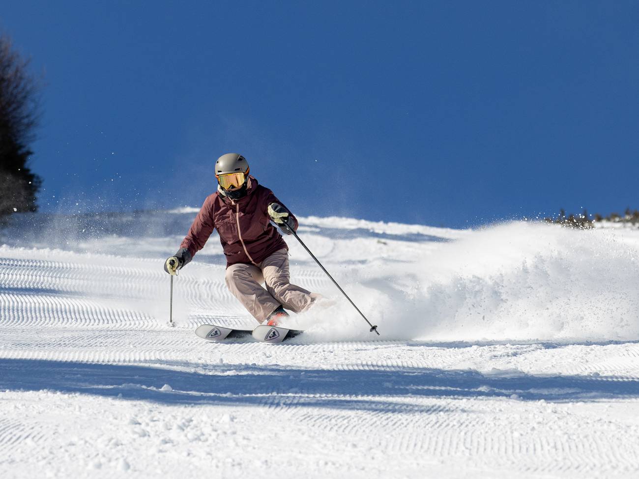 Skier on trail