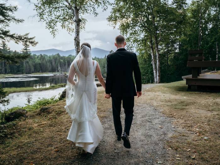 Couple walking to Bridal Rock