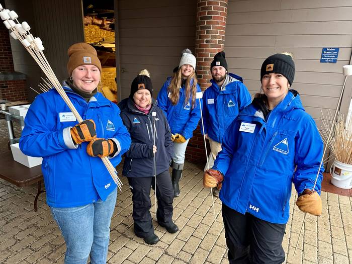 Staff with marshmallows