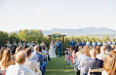 Wedding ceremony with vista