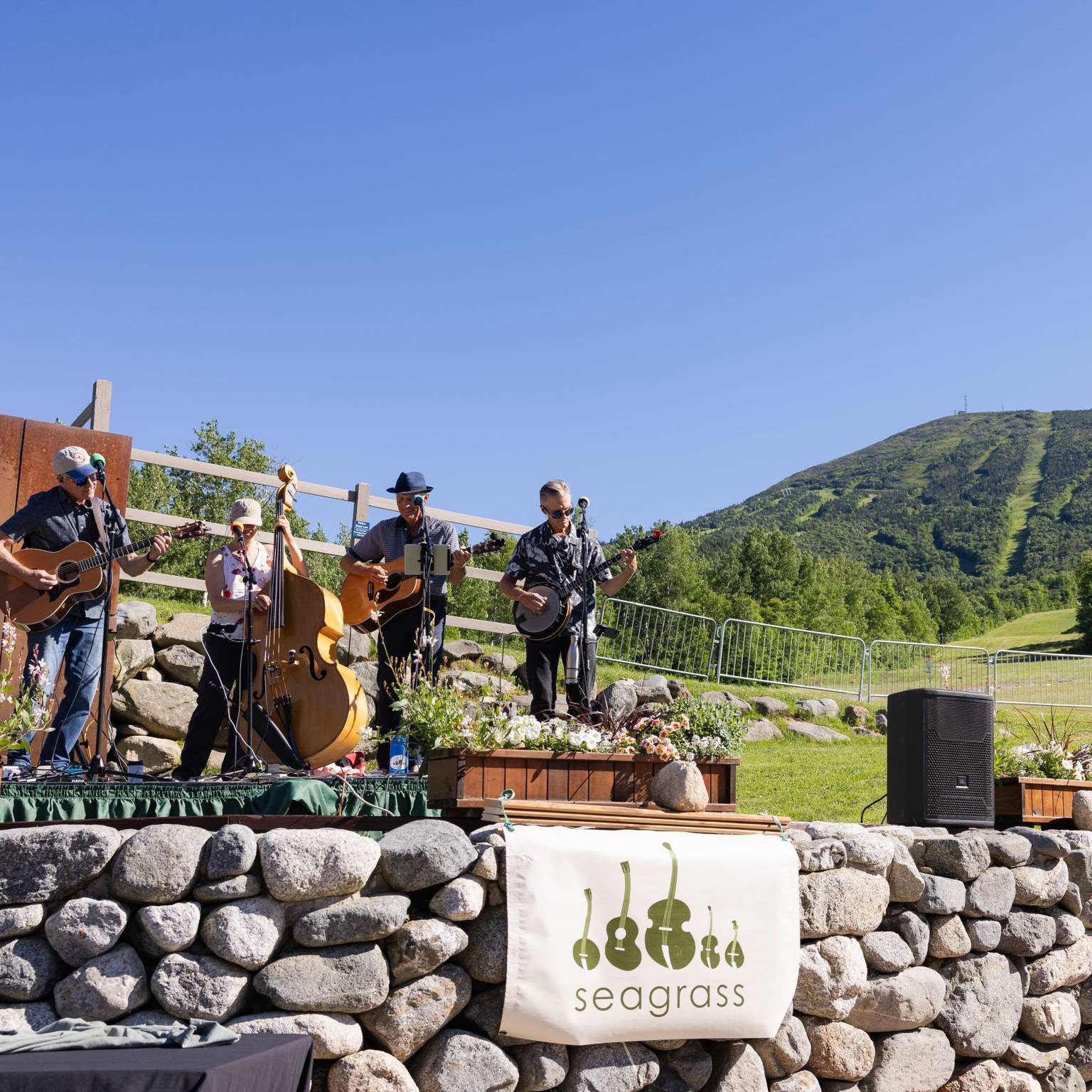 Band performing on the beach