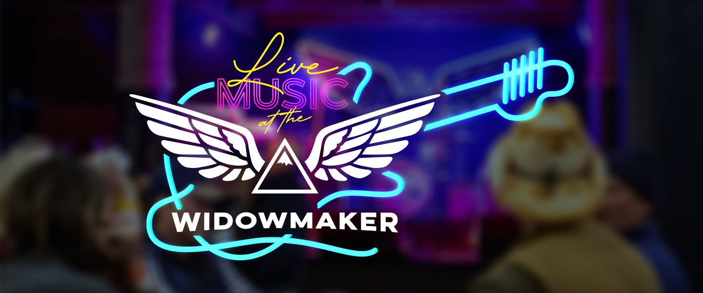 Neon live music logo at the Widowmaker