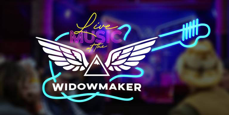 Neon live music logo at the Widowmaker