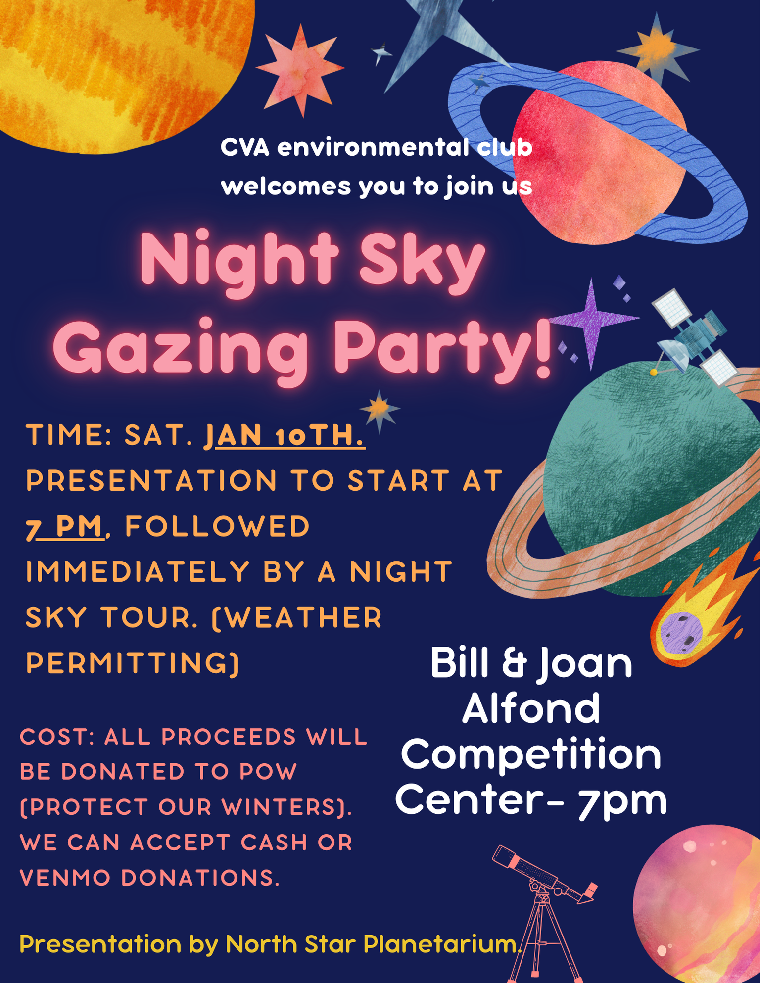 Night Sky Gazing Party Poster
