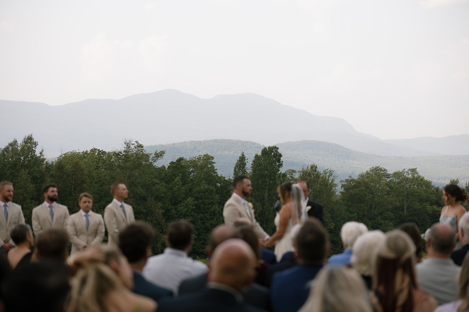 Bride and groom exchange vows
