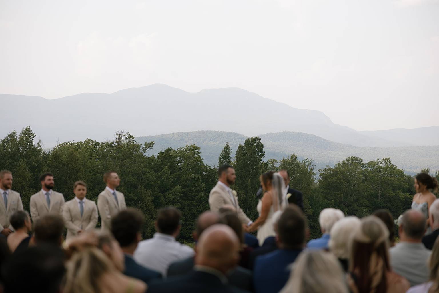 Bride and groom exchange vows