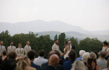 Bride and groom exchange vows
