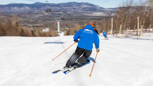 Ski instructor skiing
