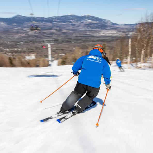 Ski instructor skiing