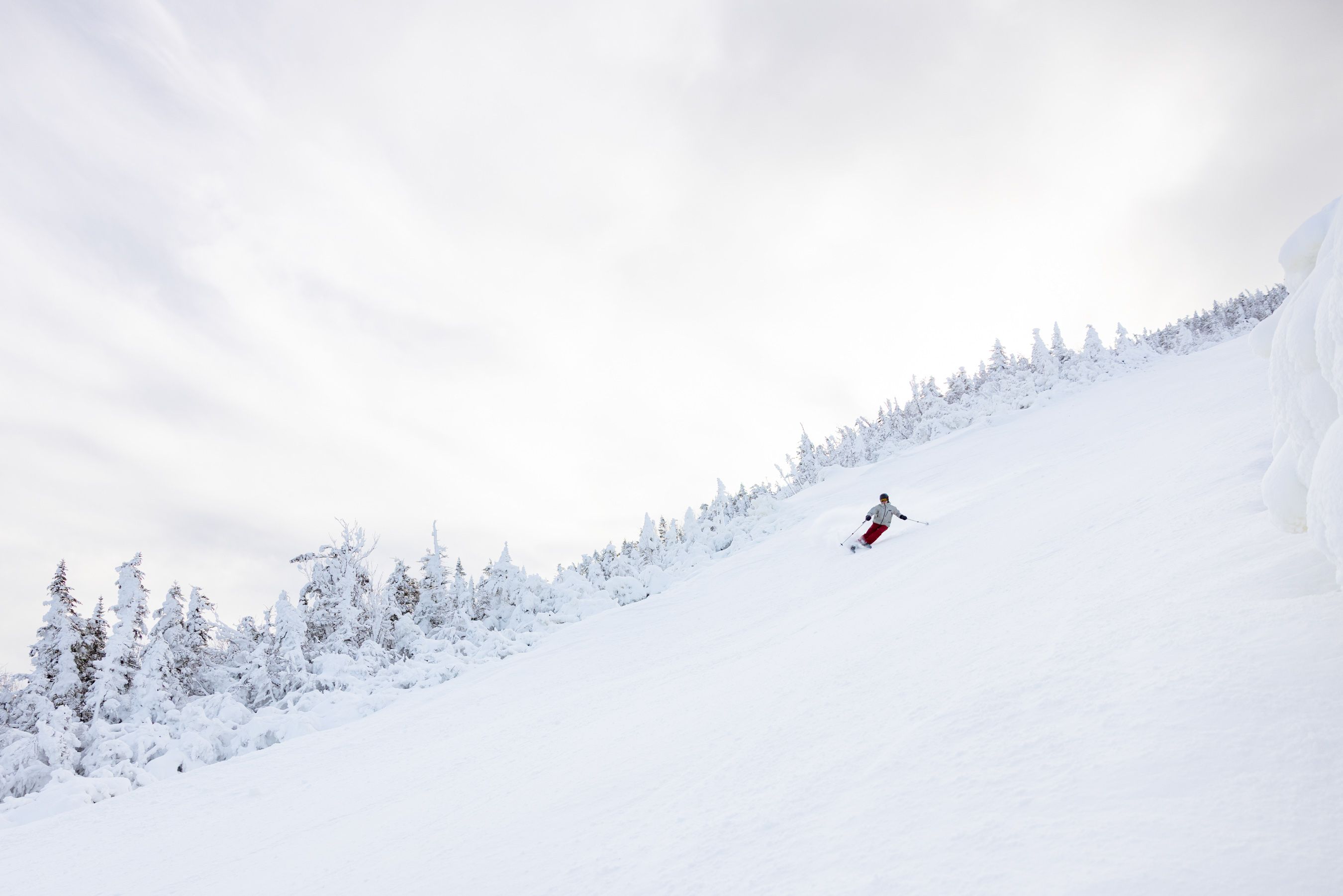 Skier on Sluice Chute