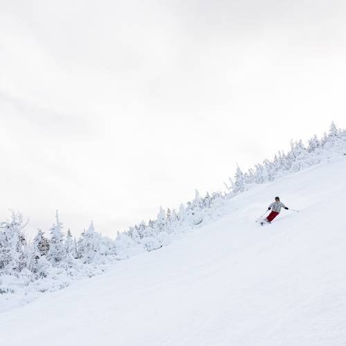 Skier on Sluice Chute