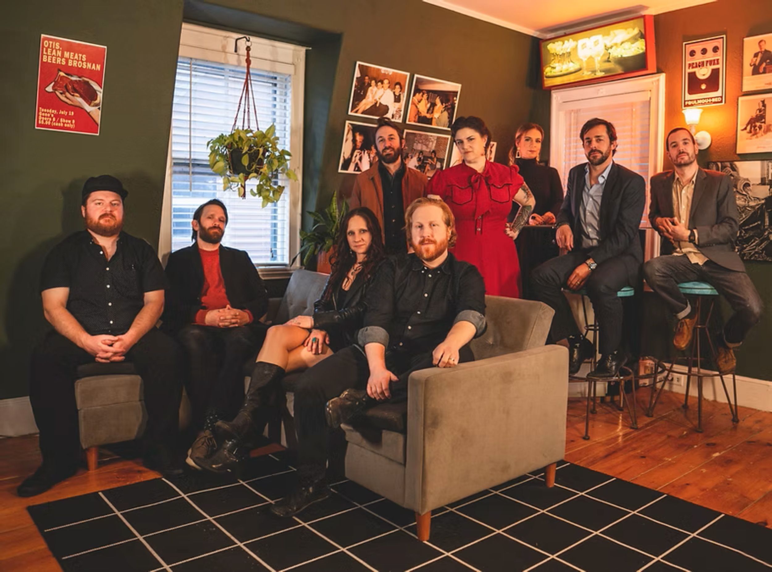 Gina and the red eye flight crew band members