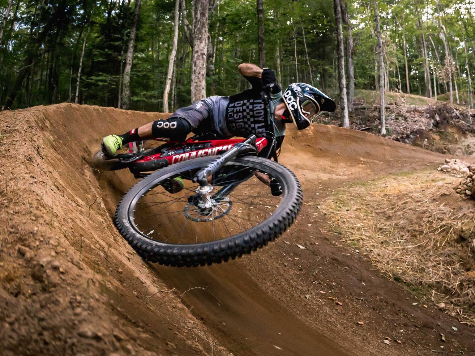 Biker on berm