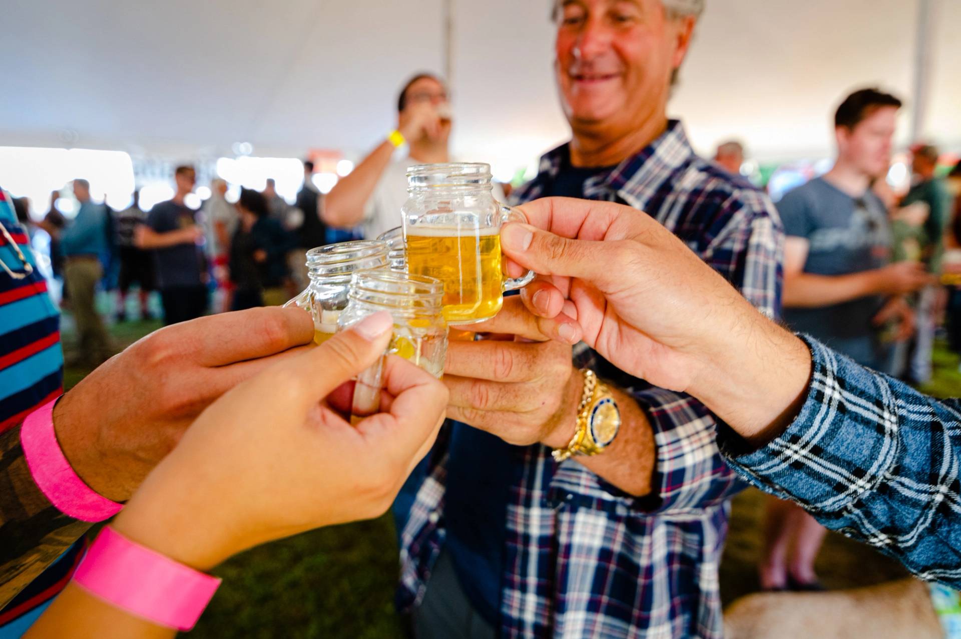 A toast at the Maine Brew Fest at Sunday River.