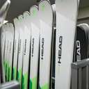 A fleet of HEAD skis at Sunday River's Rental Shop.