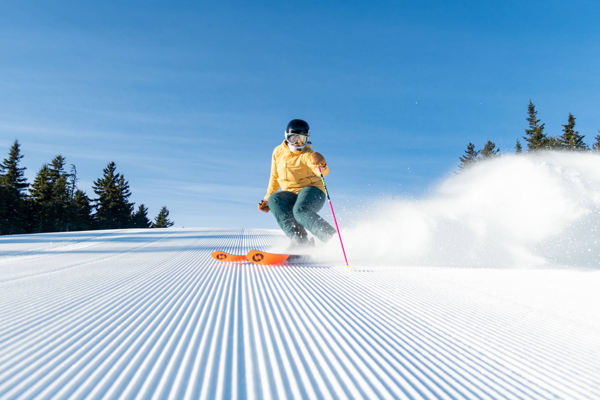 An aerial view of Sunday River in the winter.