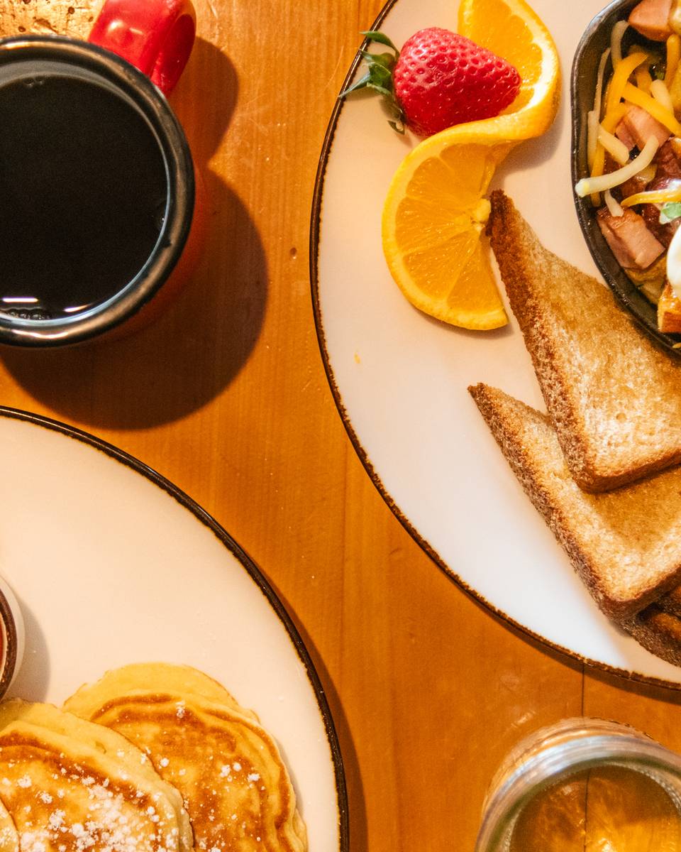 A platter of breakfast food from Camp at Sunday River.