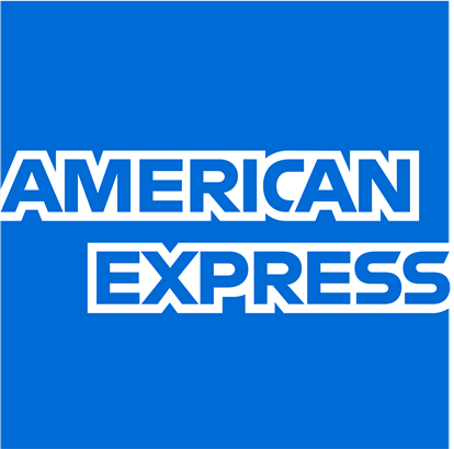 American Express blue logo.