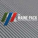 The Maine Pack logo over corduroy snow