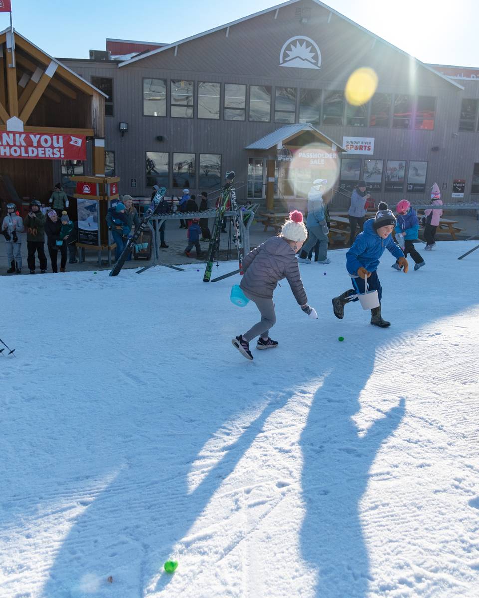 Children participating in an Easter Egg Hunt.