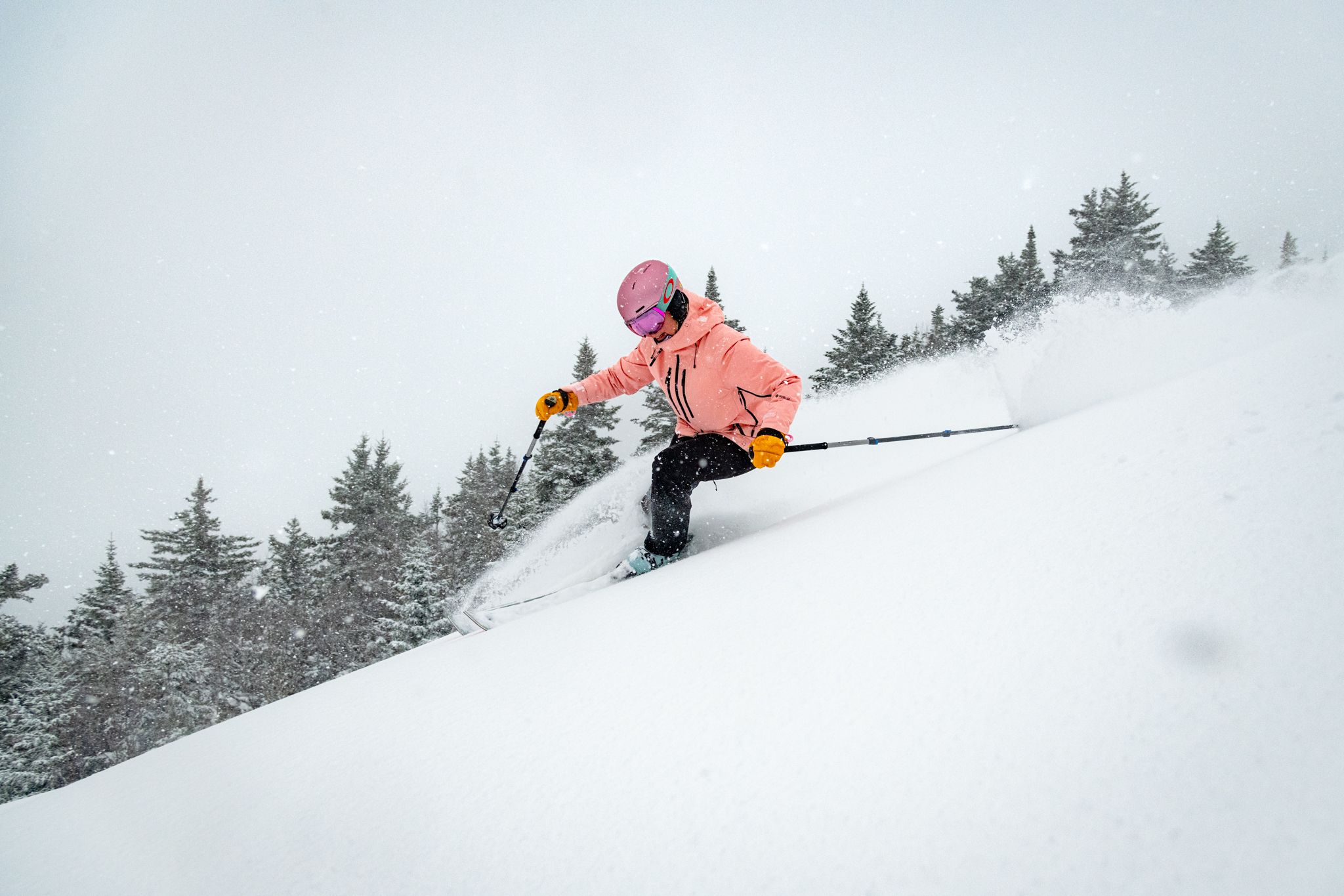 Skier in fresh powder.