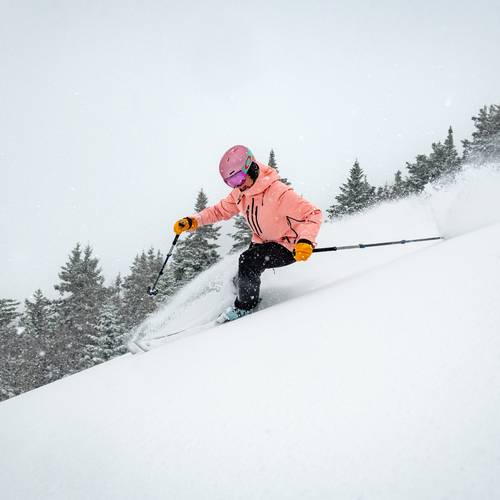 Skier in fresh powder.