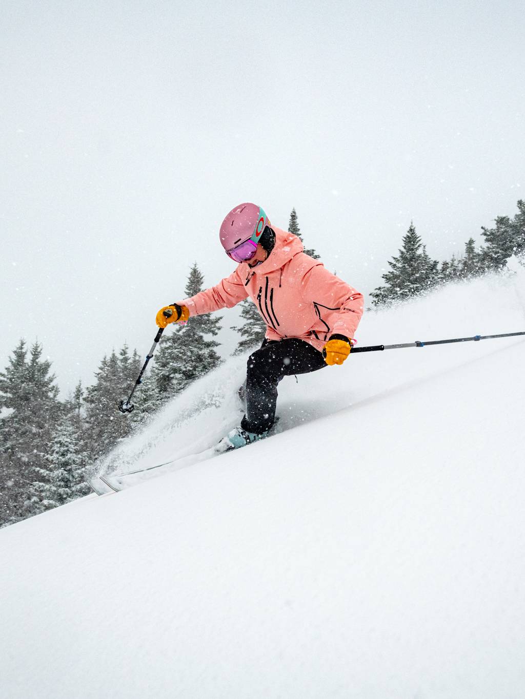 Skier in fresh powder.
