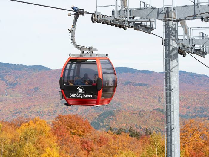 The Chondola in the fall at Sunday River.