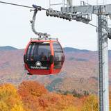 People taking a Chondola ride at Sunday River in the fall.