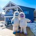 The Yetis outside Betty's Treats and Treasures