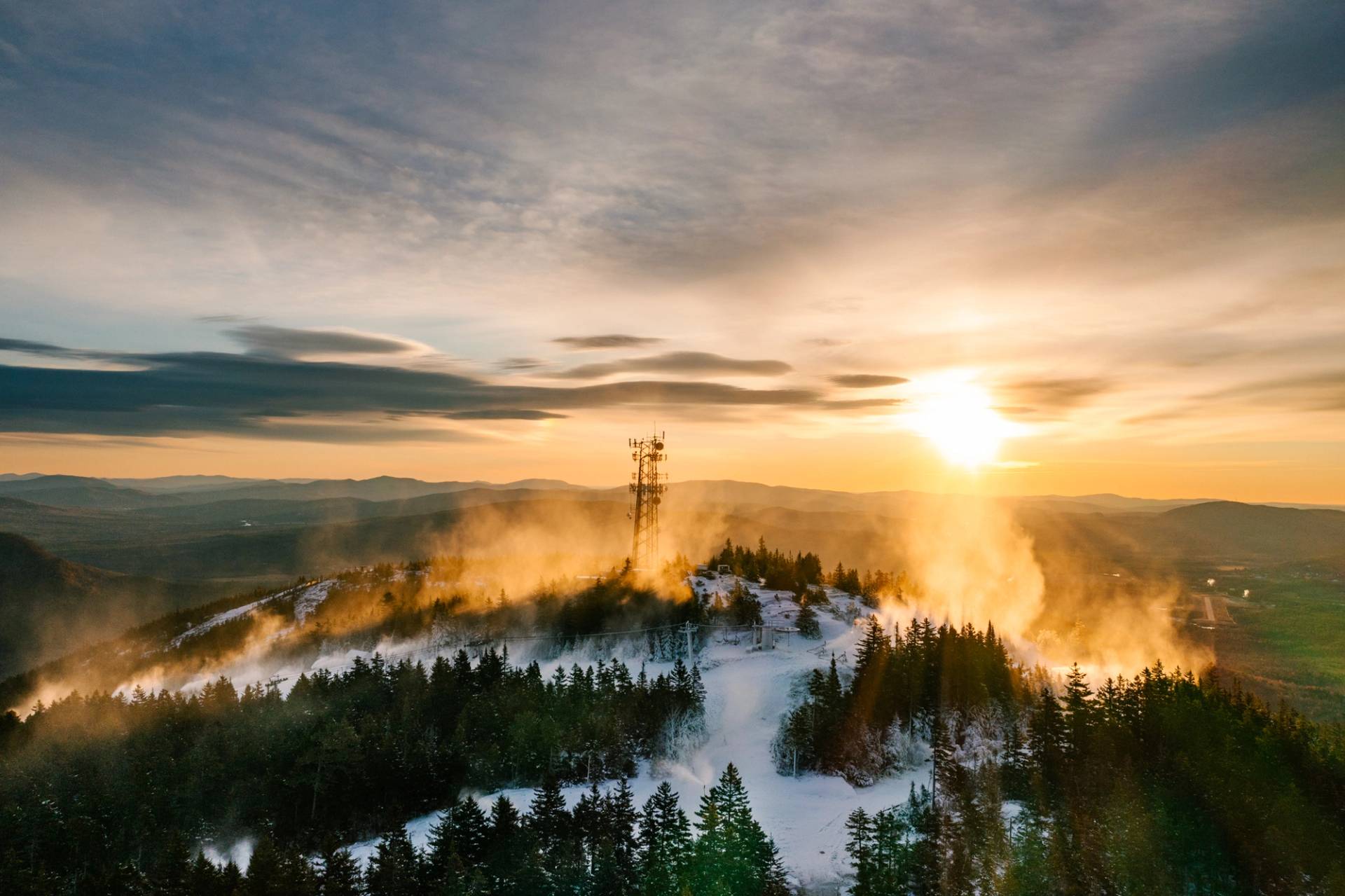 Snowmaking on Locke Mountain at Sunday River, November 2025.