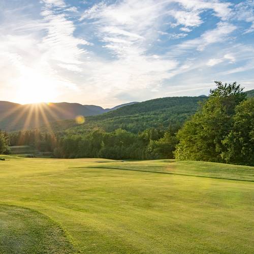 The greens in the summer at Sunday River Golf Club.
