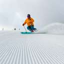Skier on corduroy.