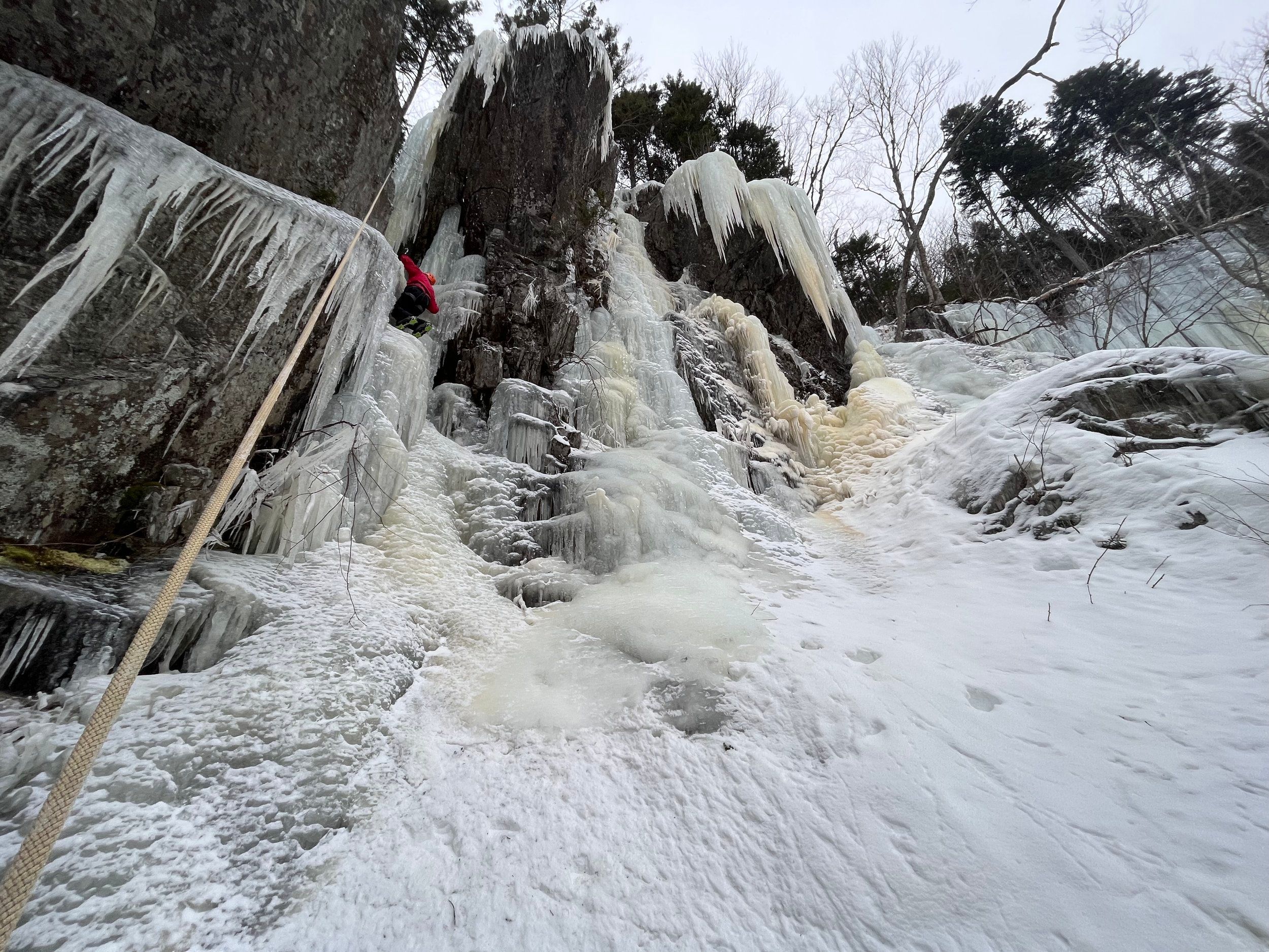 Ice climbing in NH.