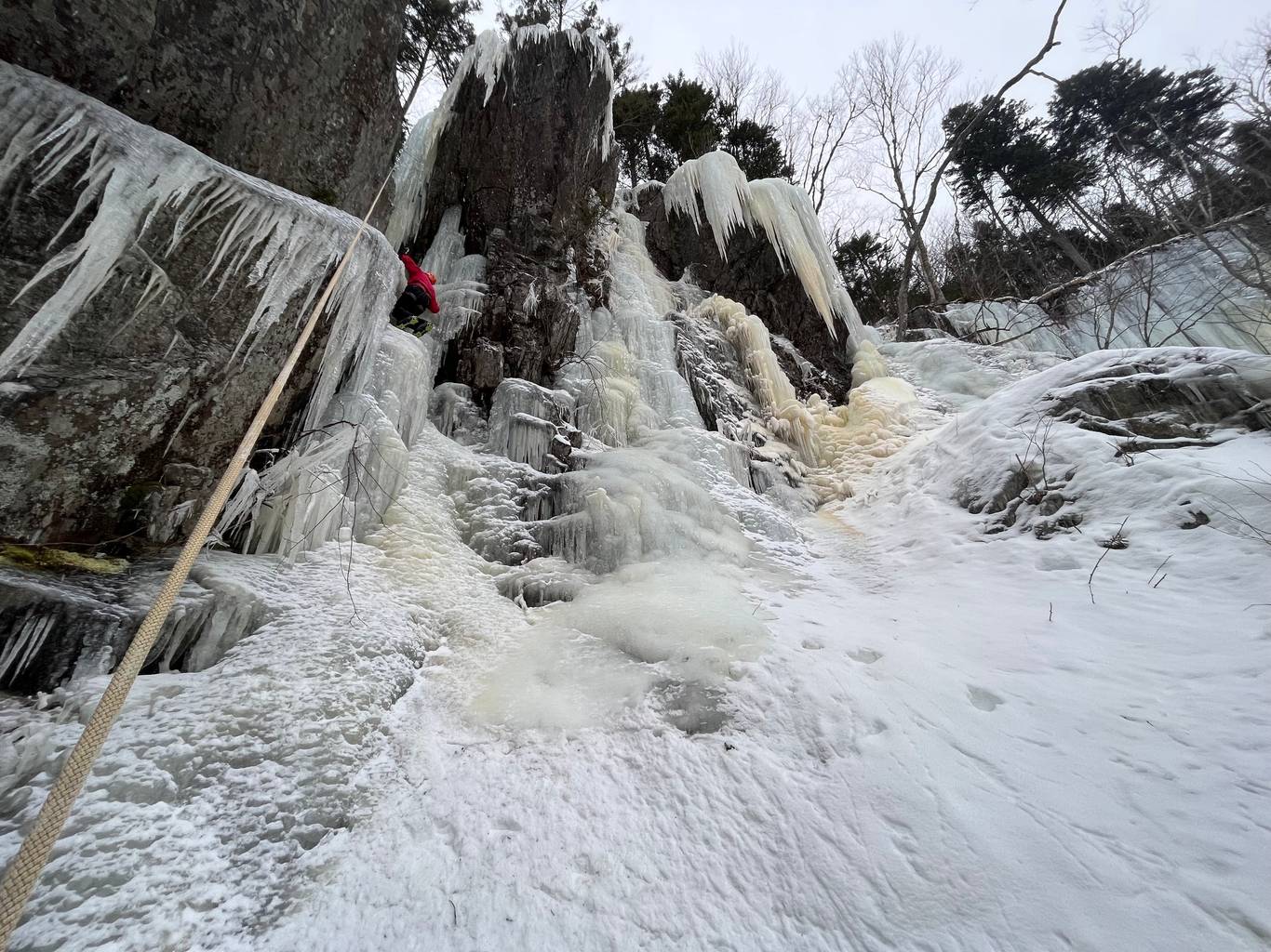 Ice climbing in NH.