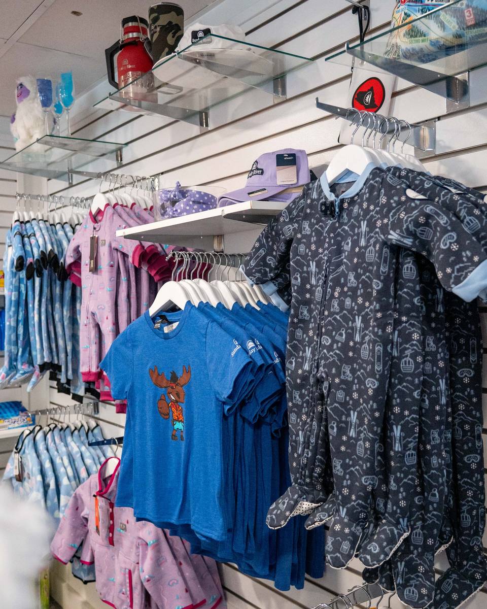 Kids clothing on racks at Betty's.