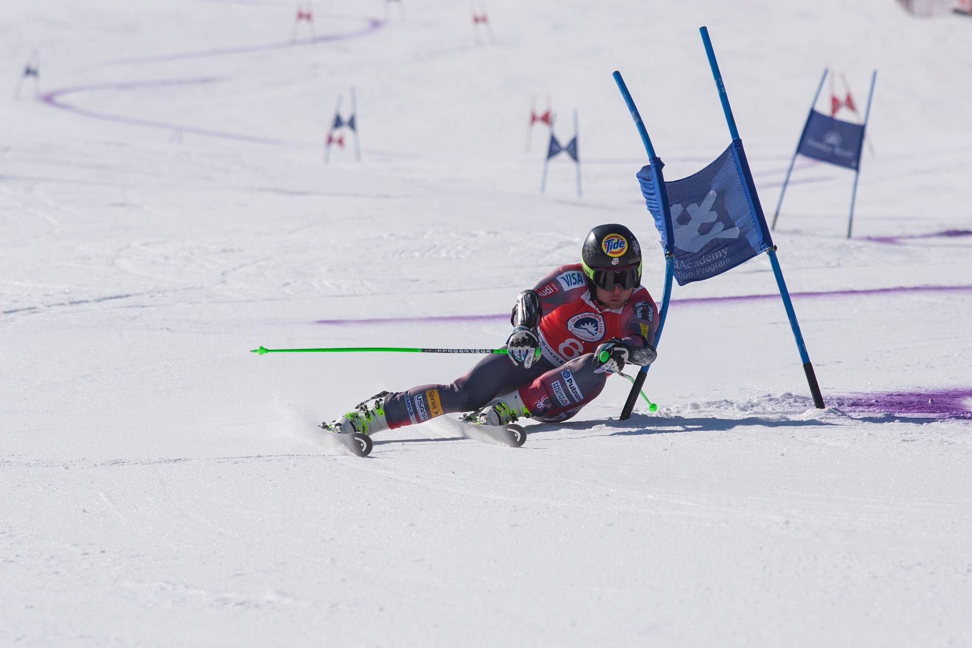 A skier competing at Sunday River.