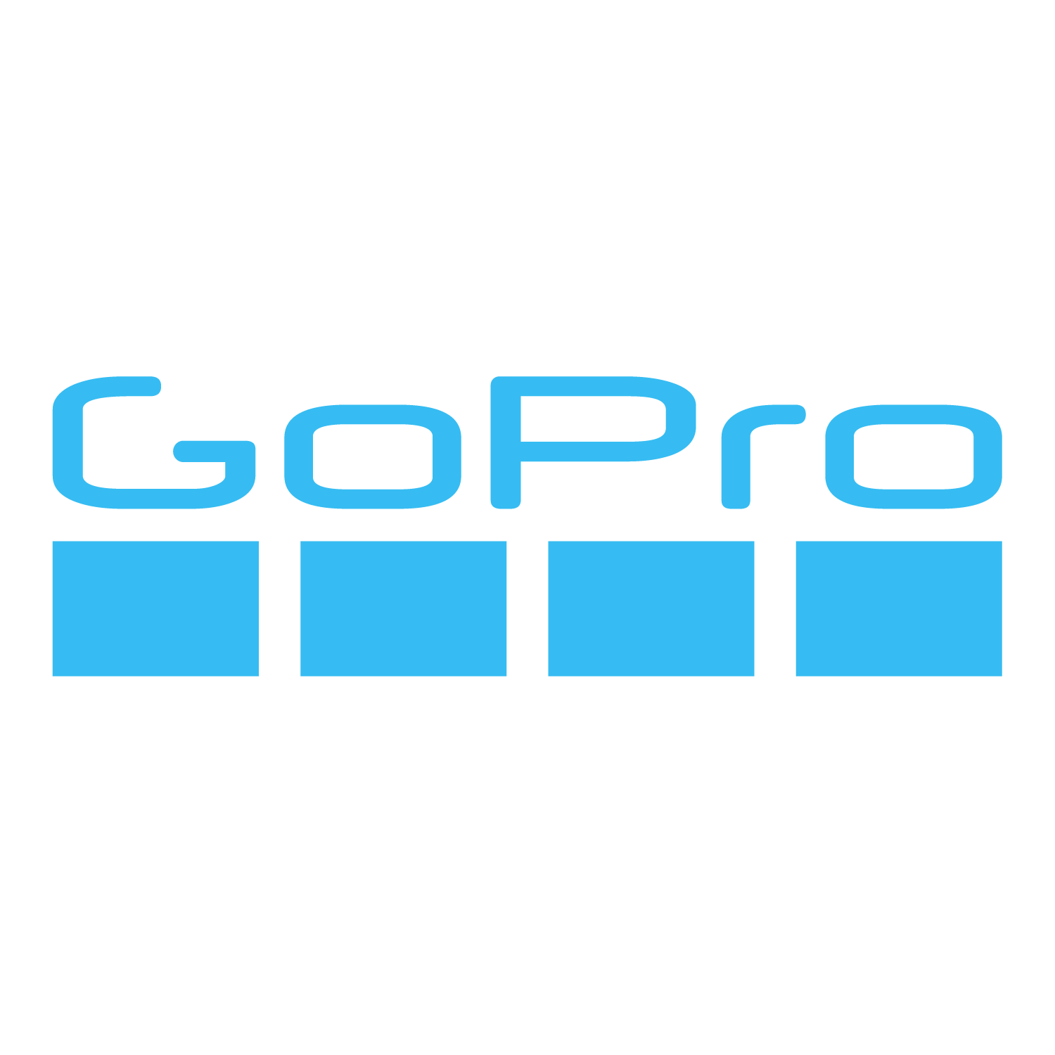 Go Pro Logo with blue and translucent background. 