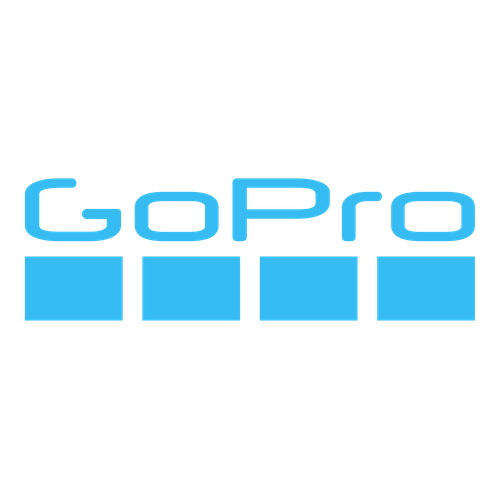 Go Pro Logo with blue and translucent background.
