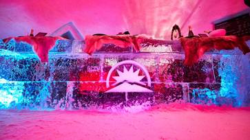 An ice carving at The Igloo at Sunday River.