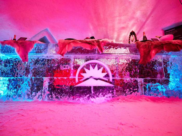 The ice bar at The Igloo at Sunday River.