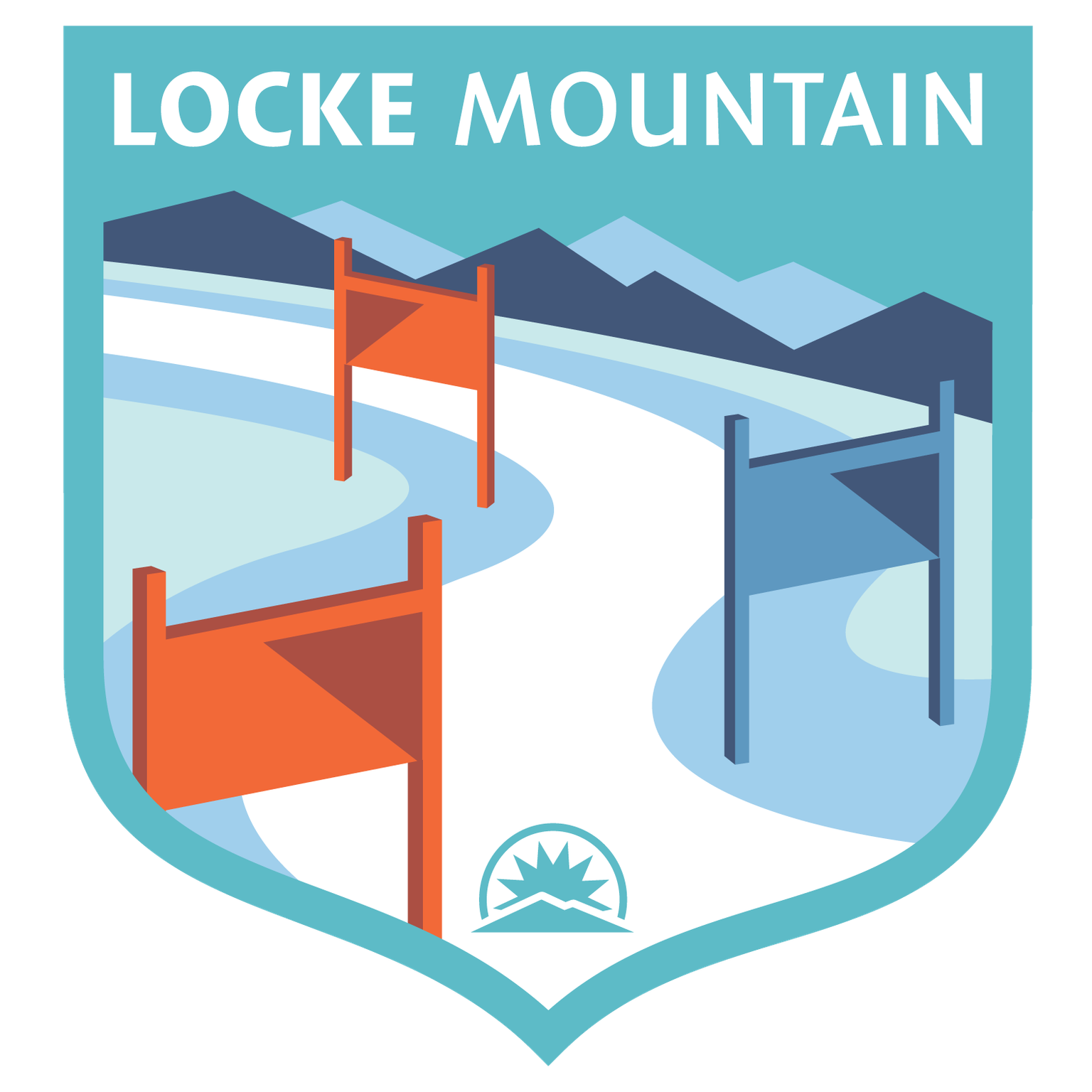 Locke peak badge logo at Sunday River.