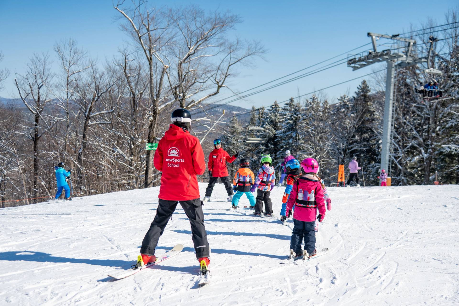 Kids taking a lesson at Sunday River.