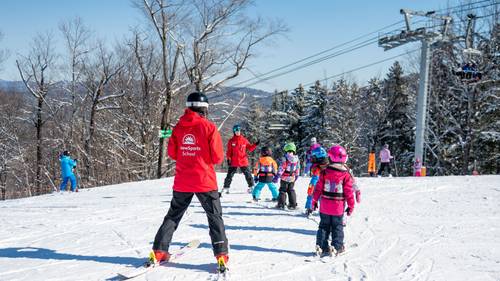 Kids taking a lesson at Sunday River.