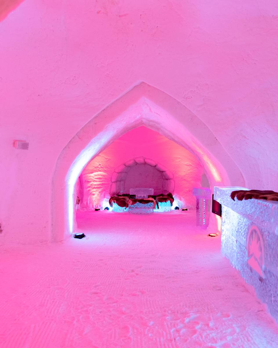 The inside of The Iglu at Sunday River.