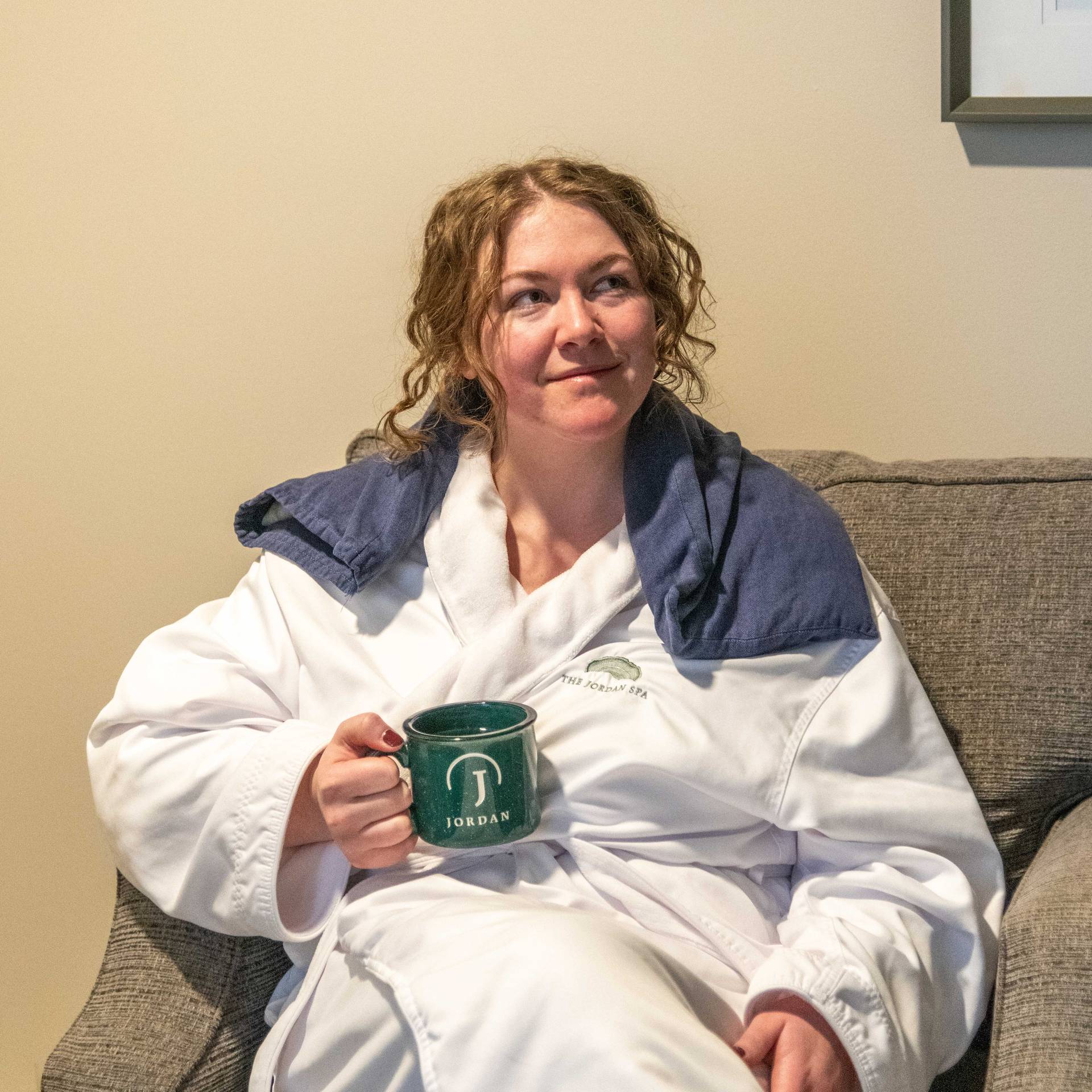 A woman relaxing at The Jordan Spa at Sunday River.