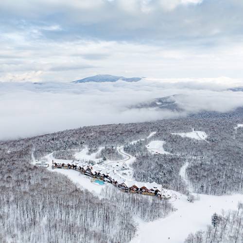 Jordan Hotel in the snowy mountains at Sunday River.