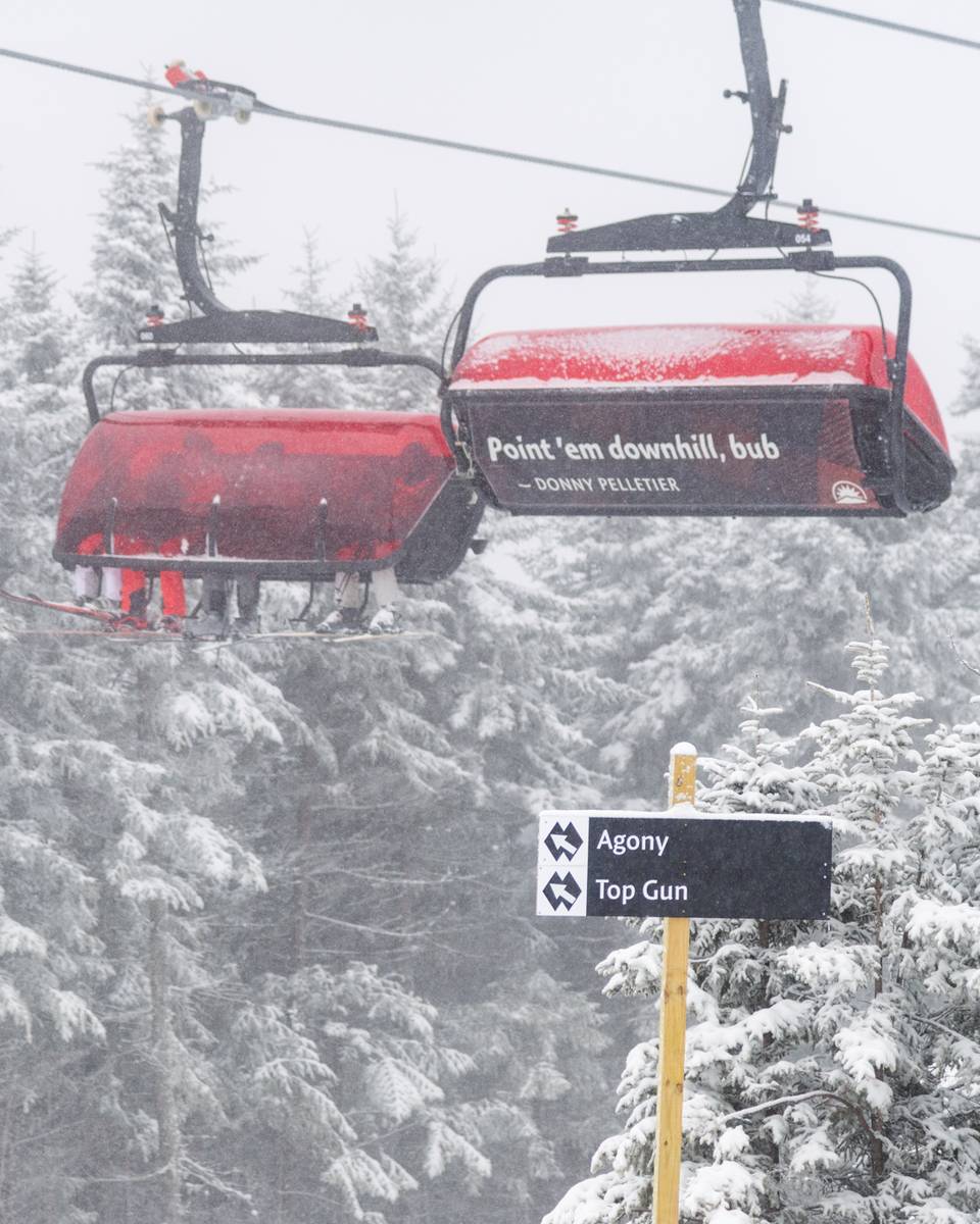 Barker 6 chairlift at Sunday River.